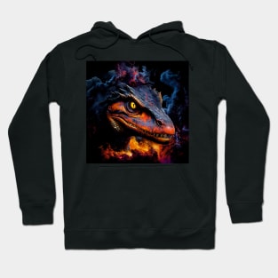 A fearsome dragon bursting from smoke and flames Hoodie